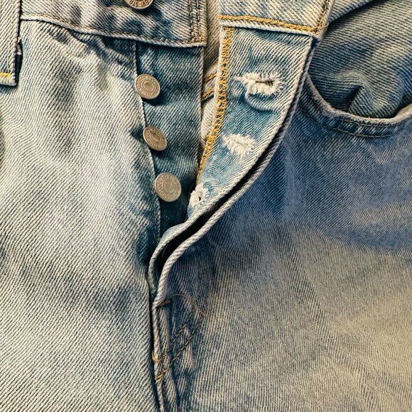 Levi’s 501 Original Button Fly Jeans Light Wash High Rise [Size W25 L30] - Picture 3 of 6